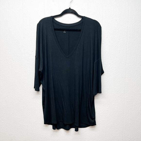 Express Womens Top XL Relaxed Tee Soft Stretch Long Length Workwear Casual Flowy - Picture 1 of 9